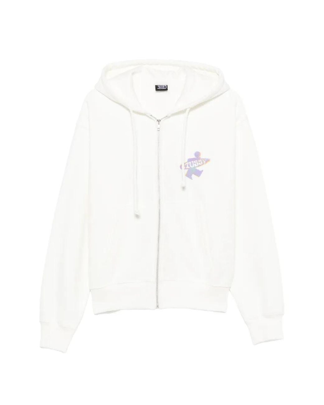 Stussy White Zip-Up Hoodie for men