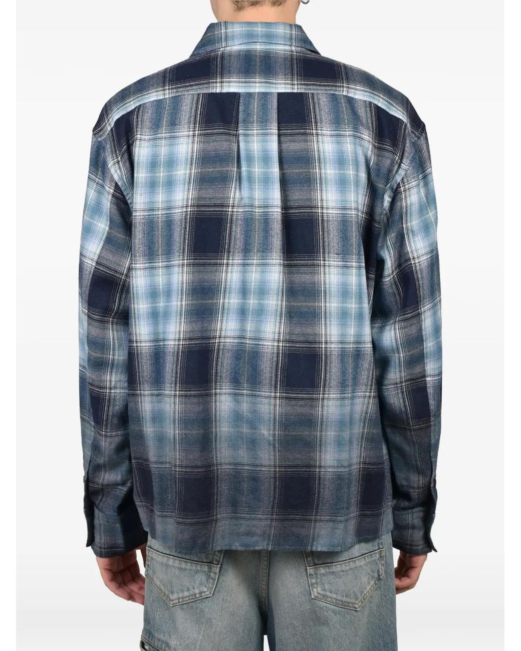 CEDARWOOD Blue Chemise Dusk En Flanelle À Carreaux for men