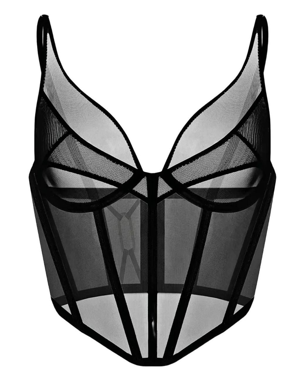 Zhilyova Black Mesh Panelled Corset