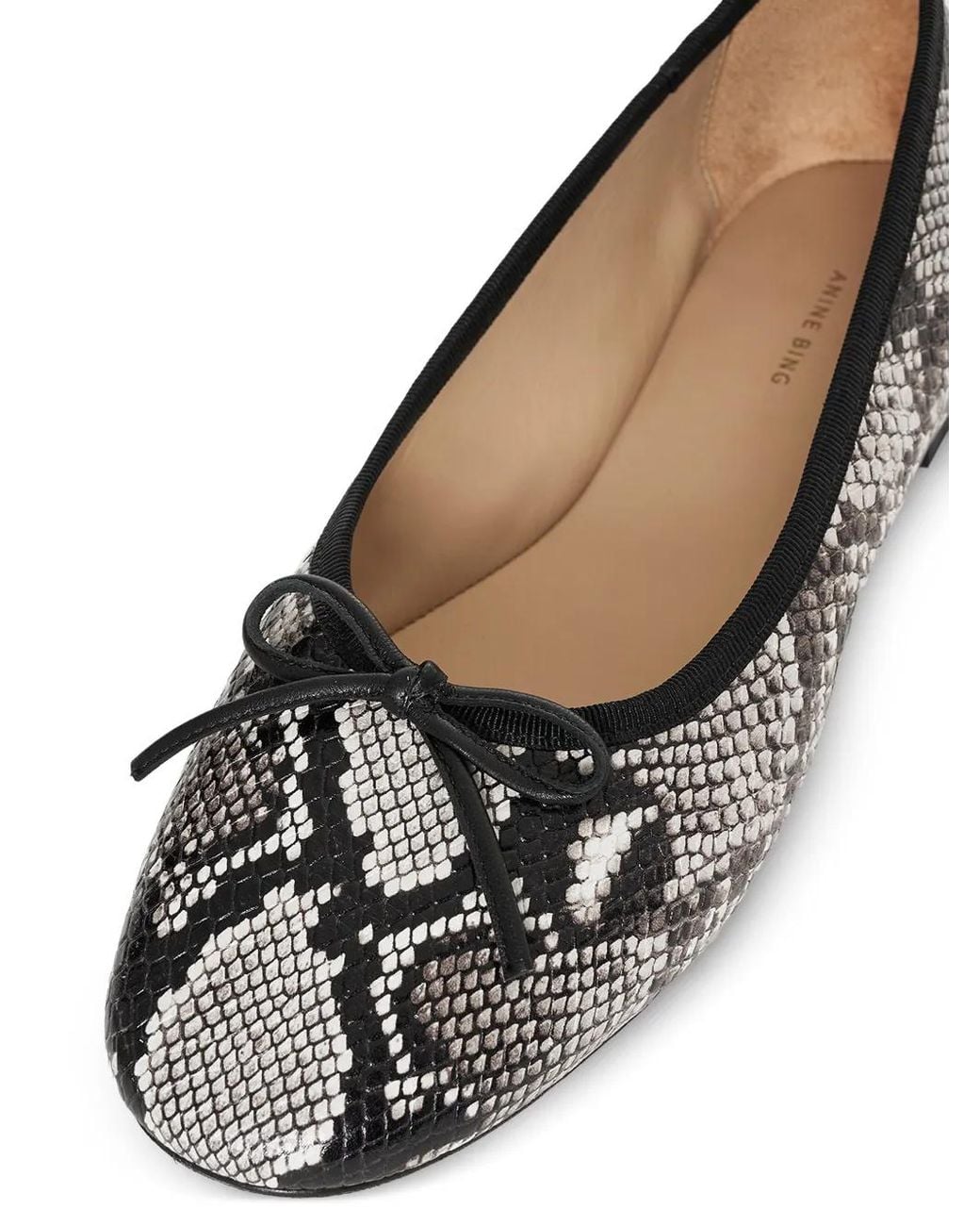 Anine Bing Gray Jamie Bow Flats