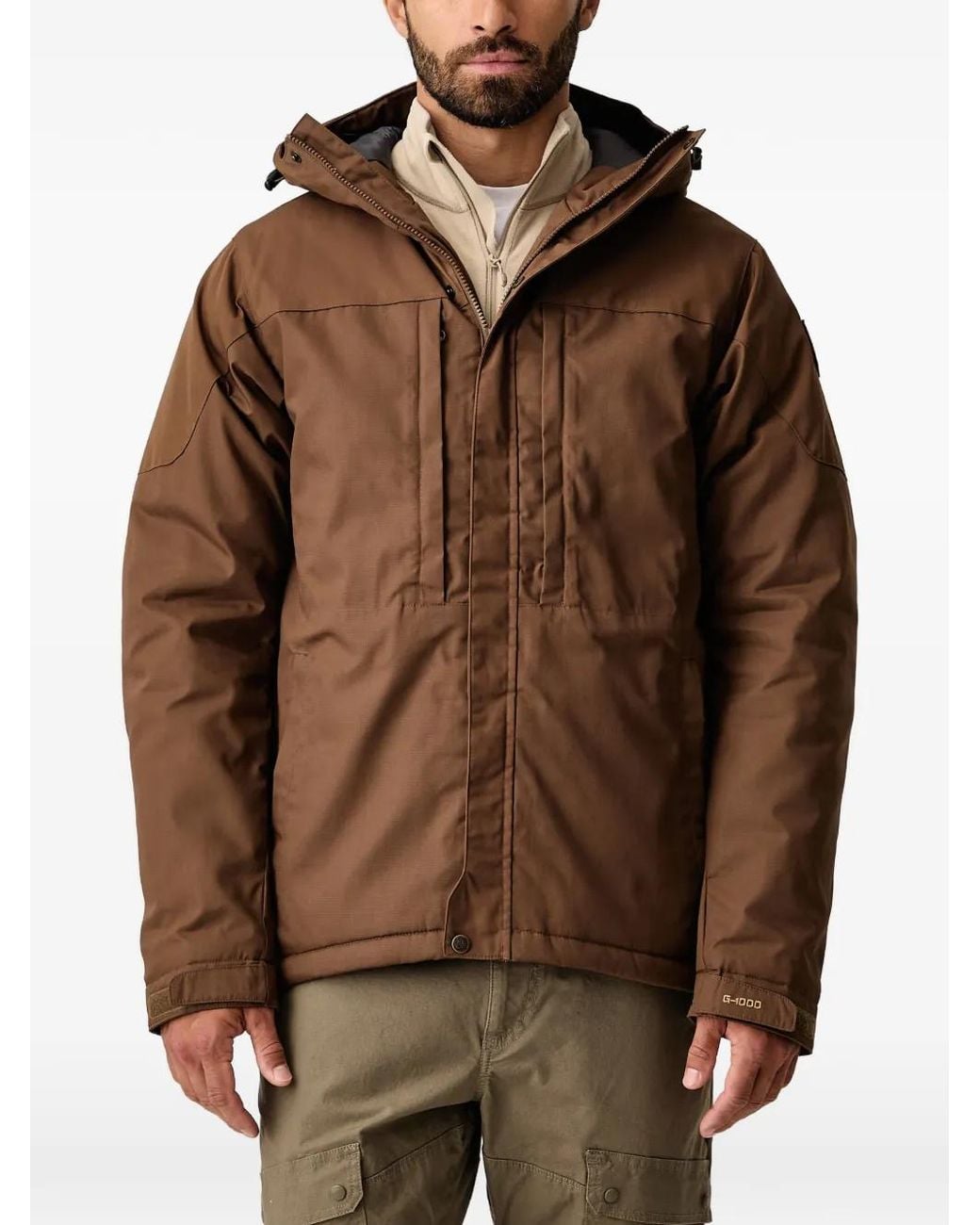 Fjallraven Brown Skogsö Hooded Jacket for men