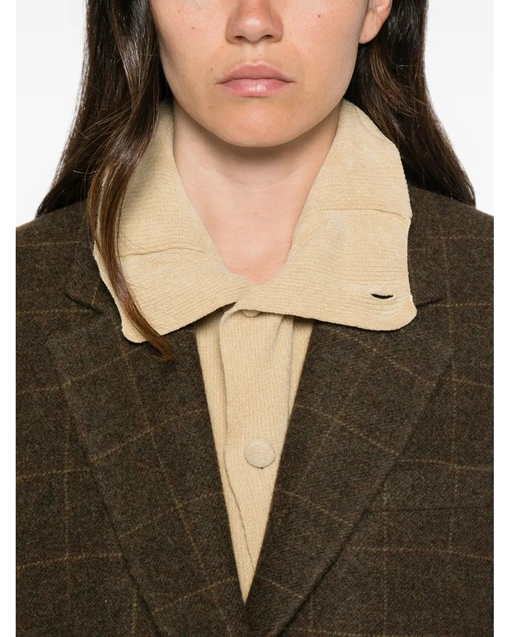 Rohe Brown Oversized Check Blazer