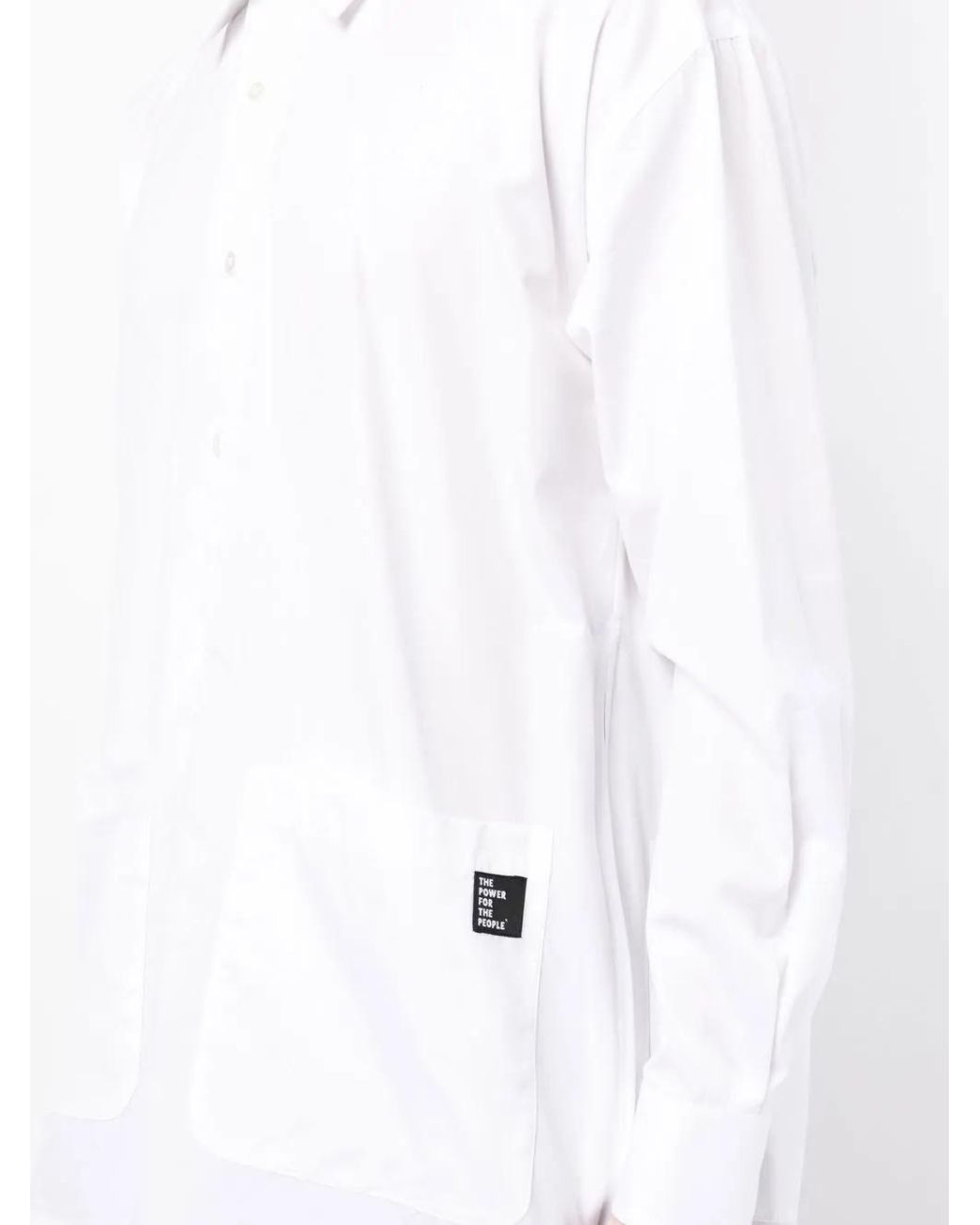 The Power for the People White Logo-Patch Detail Shirt for men