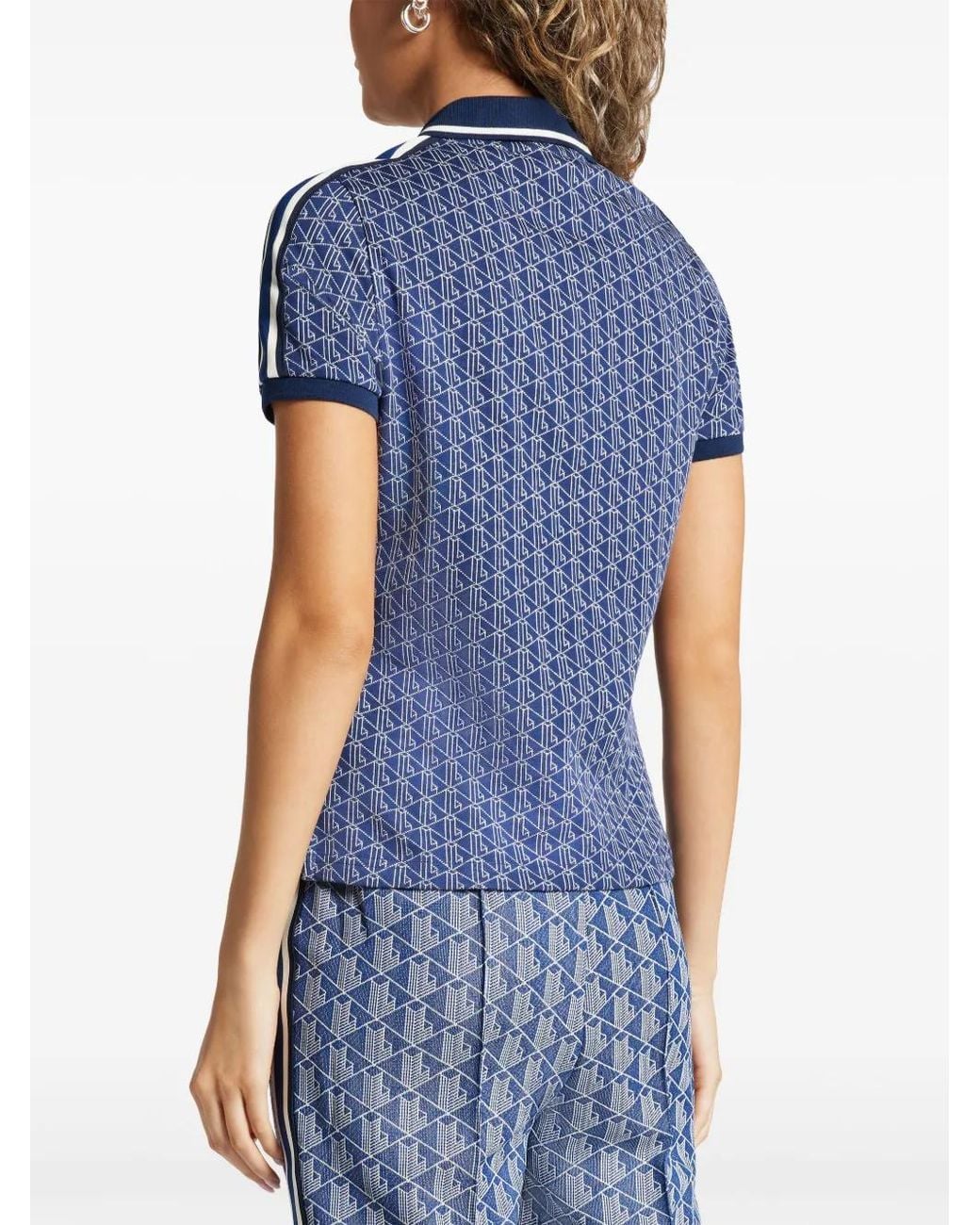 Lacoste Blue Logo-Embroidered Cotton Polo Top