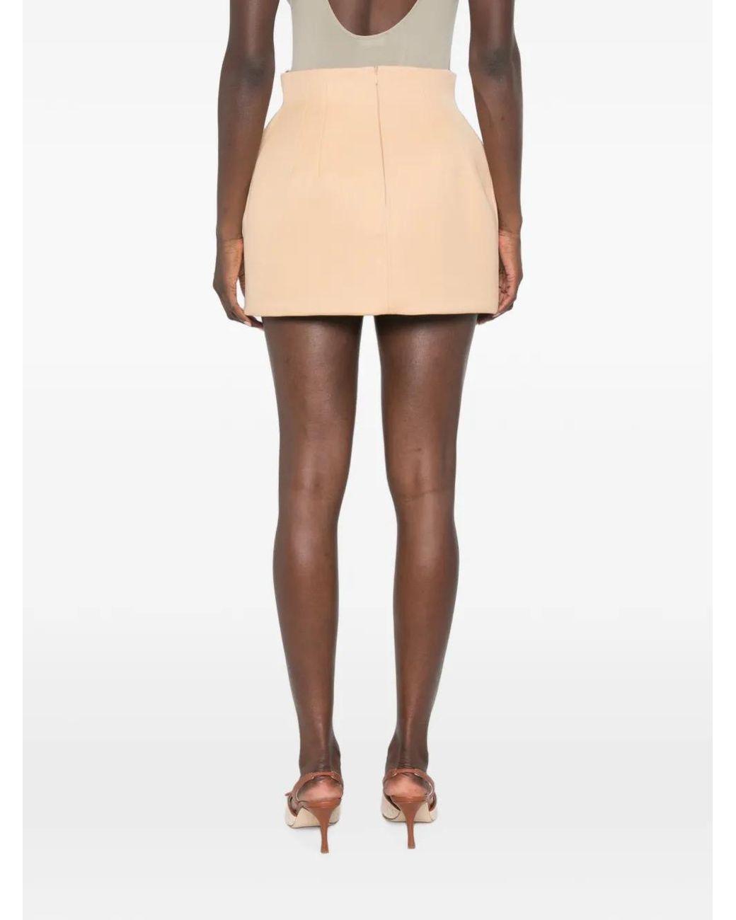 Wardrobe NYC Natural Sculpted Mini Skirt