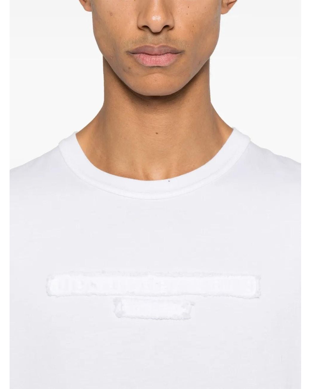 Alexander Wang White Distressed Logo Cotton Jersey T-Shirt