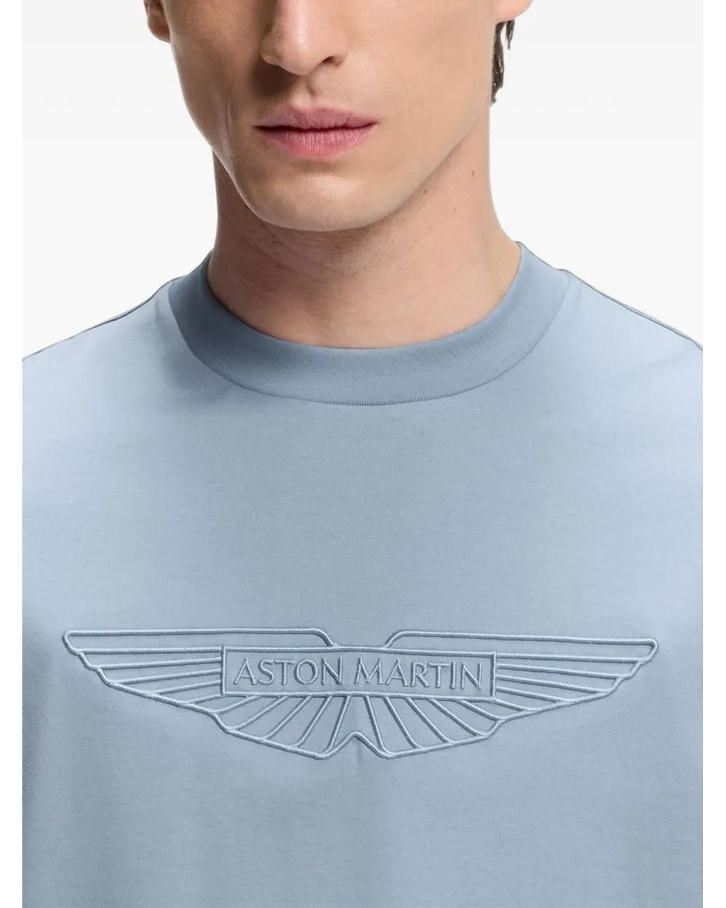 Boss Blue X Aston Martin Mercerized-Cotton T-Shirt With Wing Detail for men