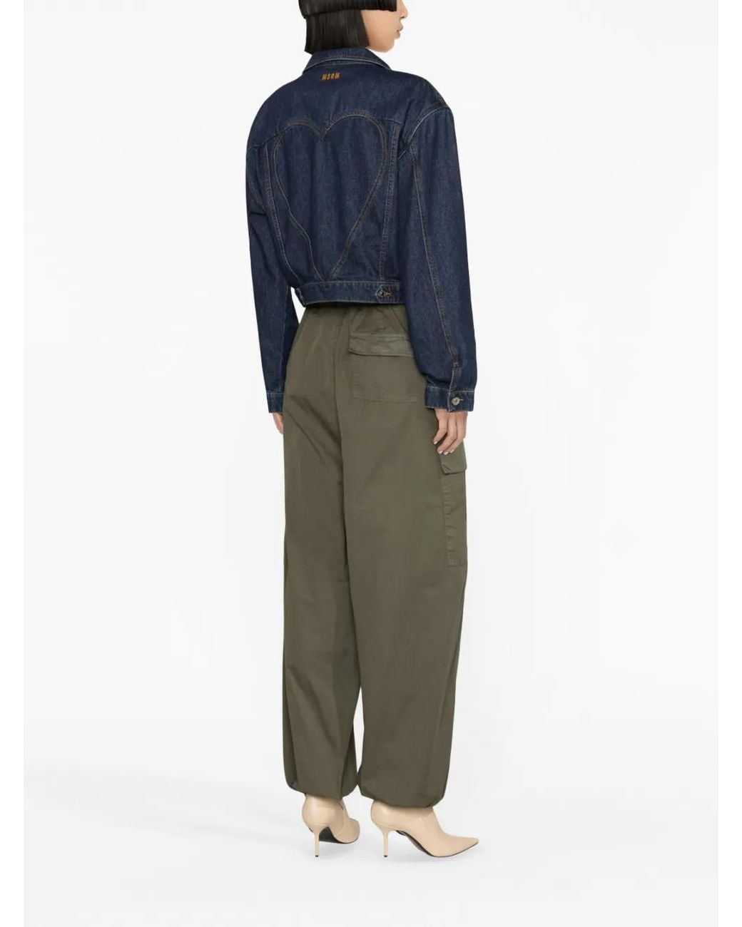 MSGM Blue Spread-Collar Denim Jacket