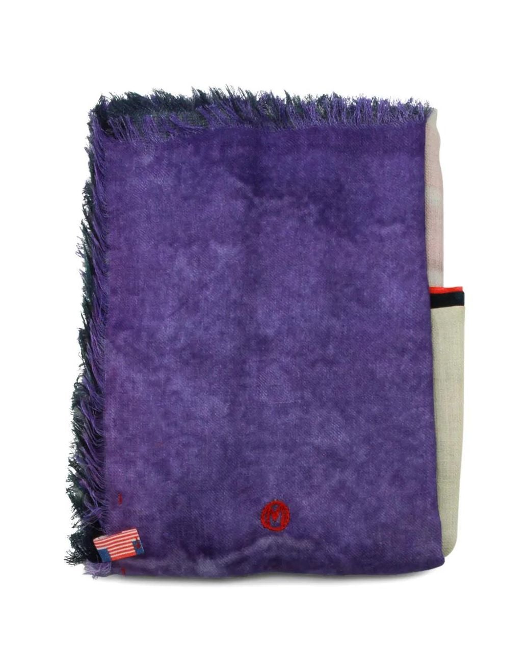 TALKING WALLS Purple Abstract-Print Frayed Scarf