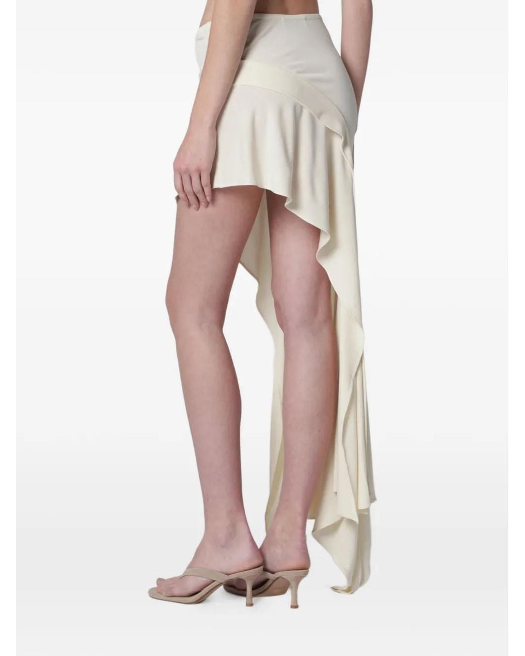 Francesco Murano White Asymmetric Draped Skirt