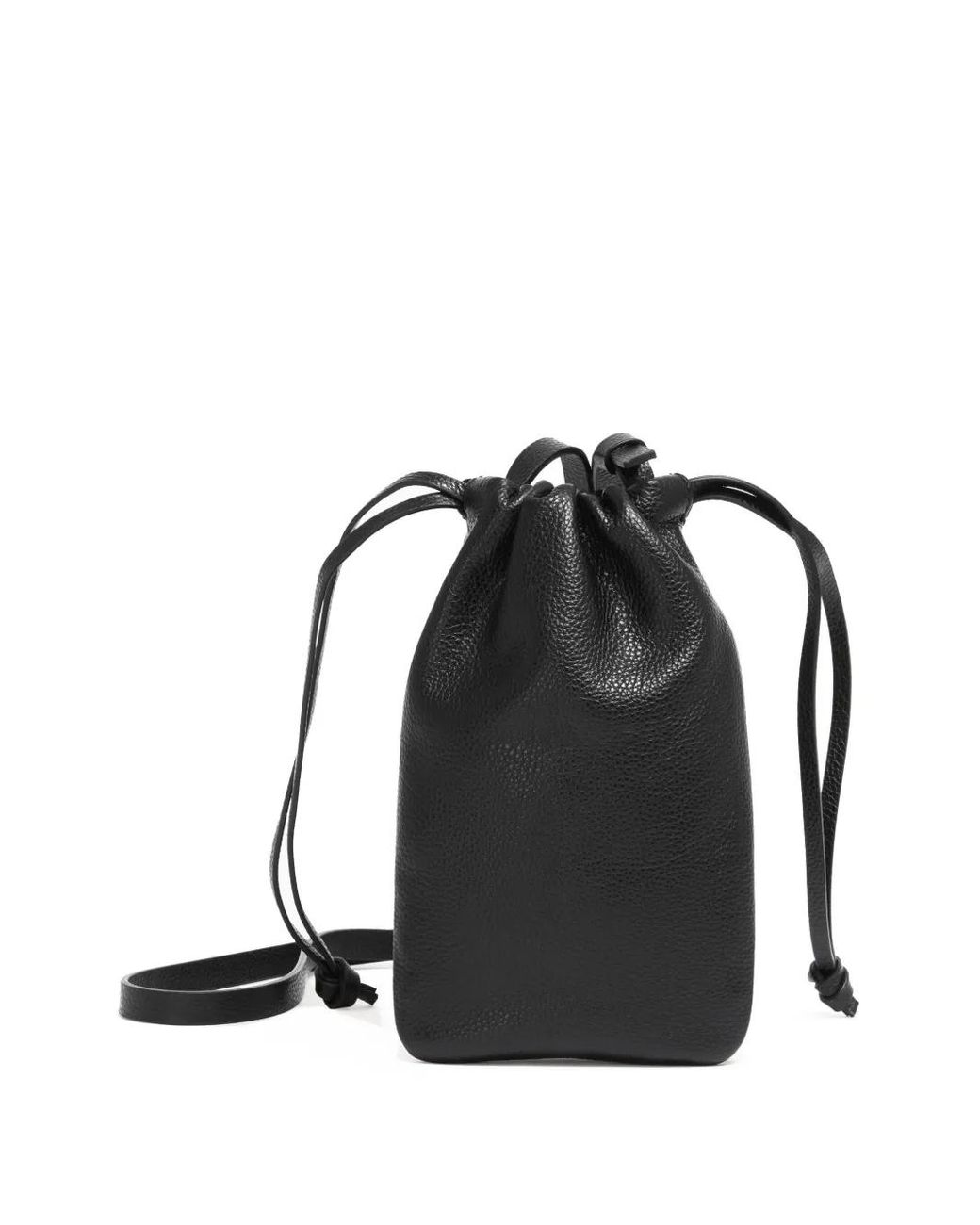 Marni Black Drawstring Leather Wallet for men