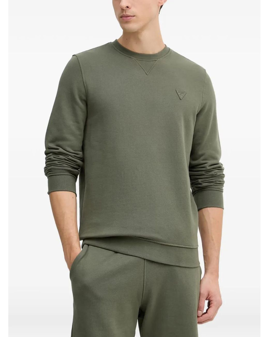 Guess Green Logo Patch Sweatshirt for men