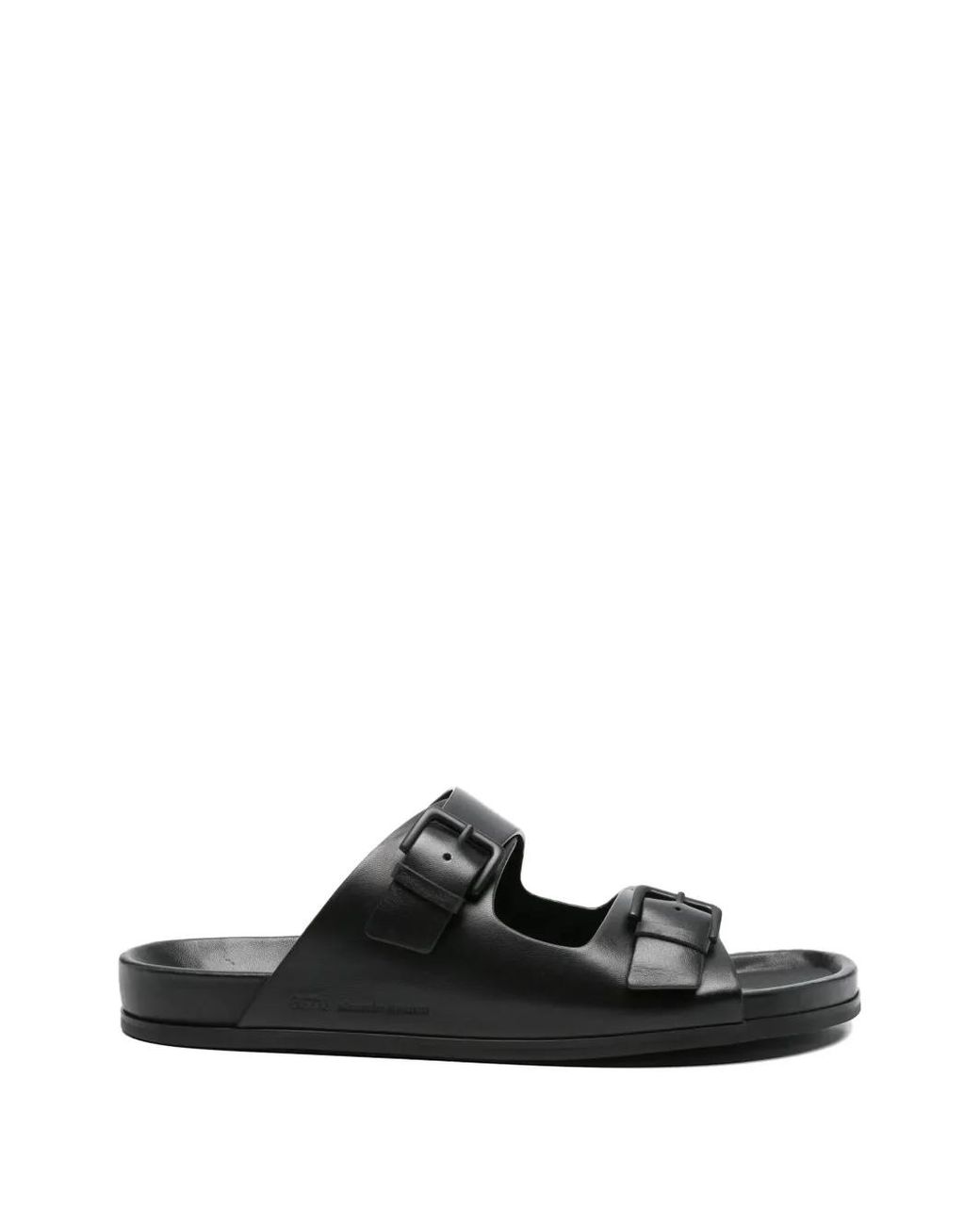 AMI Black Buckle Strap Sliders for men
