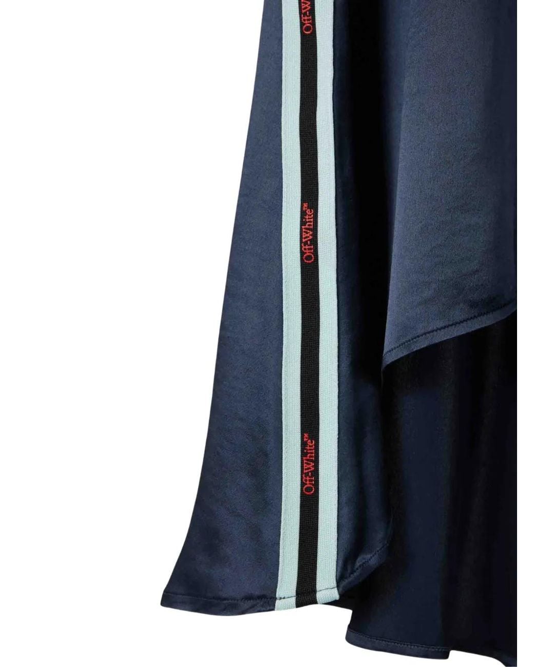 Off-White c/o Virgil Abloh Blue Satin Backless Midi Dress