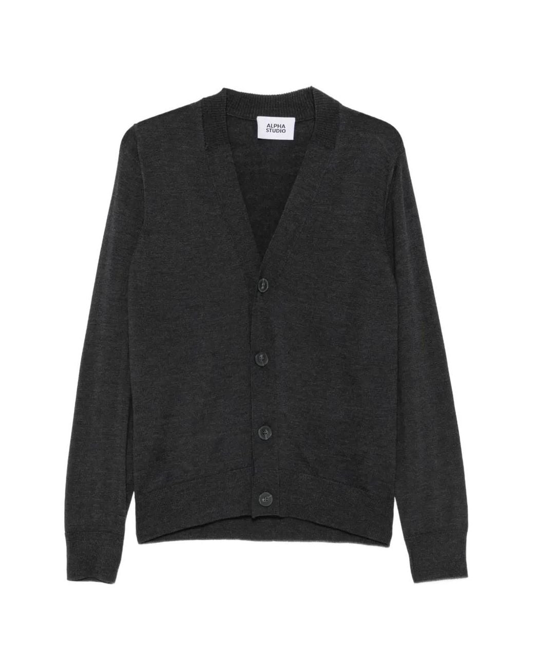 Alpha Studio Button-Up Vest Met V-Hals in het Black voor heren