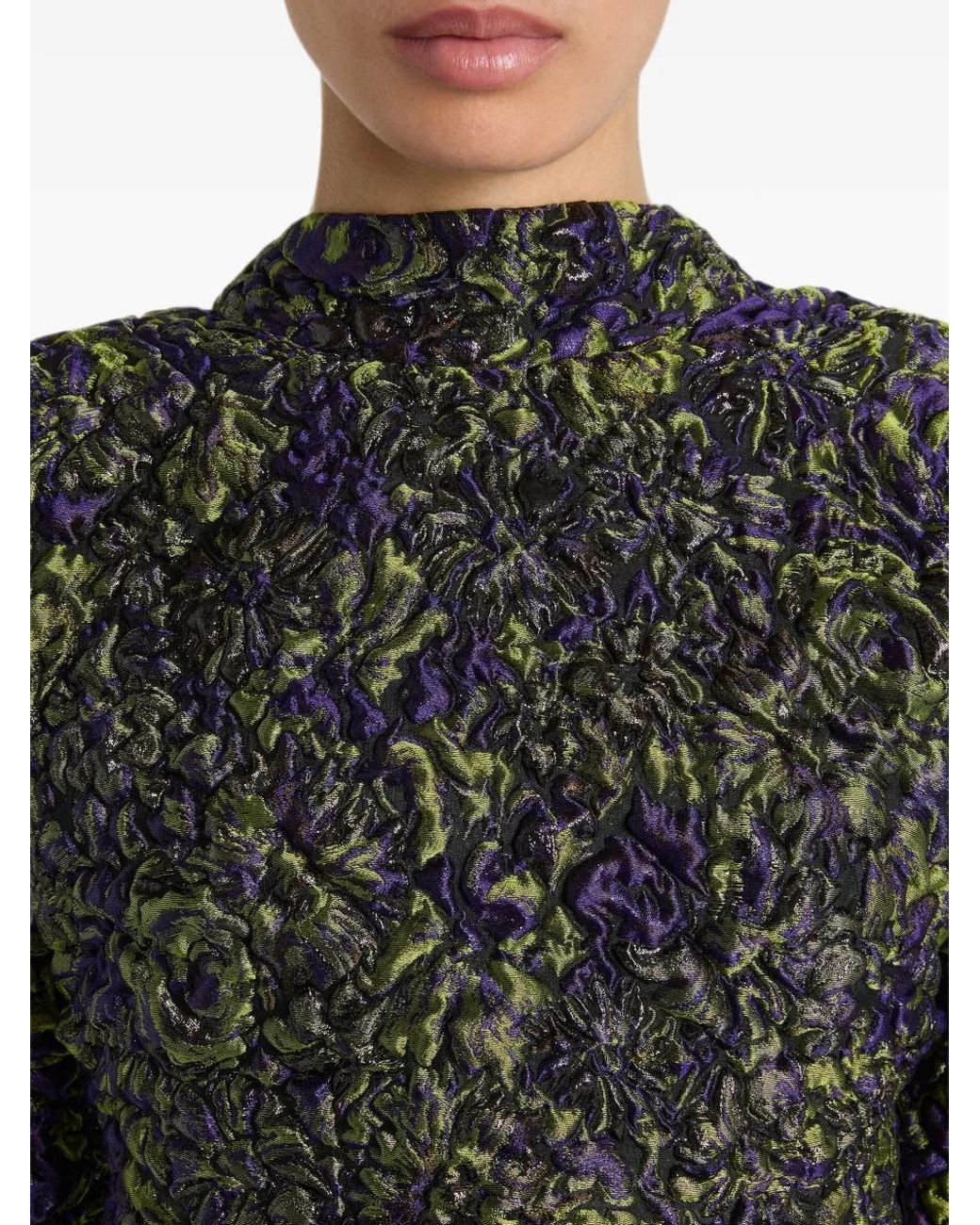Balmain Black Cloqué Jacquard Dress