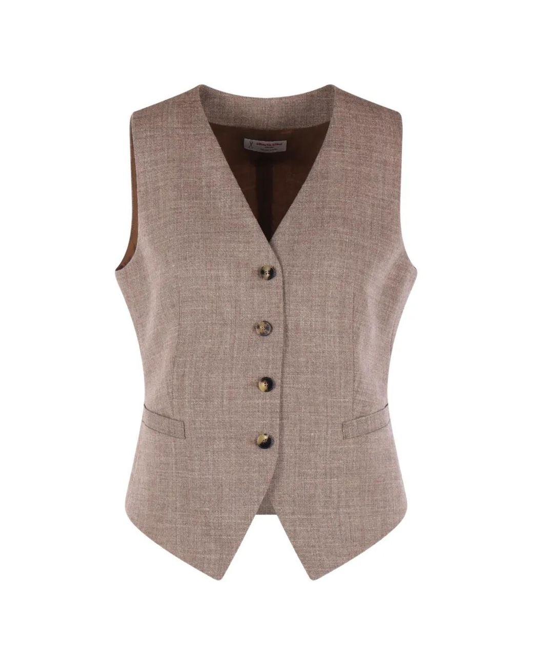 Alberto Biani Brown Button-Up Waistcoat