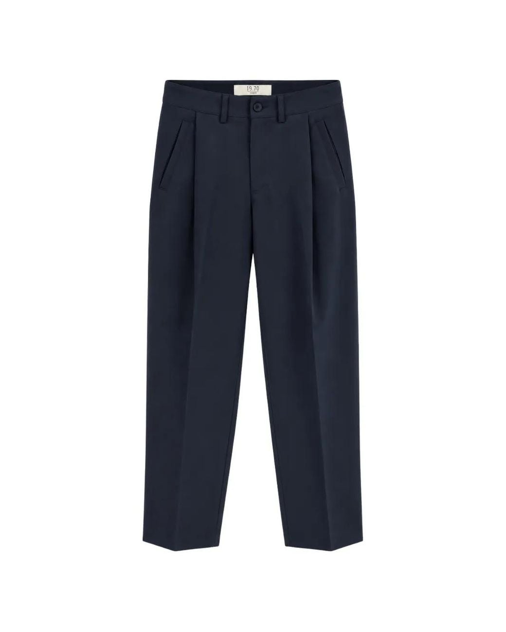 Seventy Blue Pleated Straight-Leg Trousers