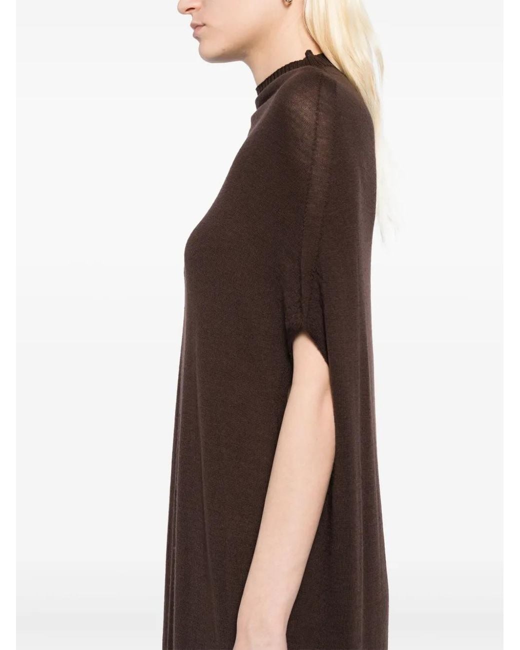 Rick Owens Brown Sleeveless Dress