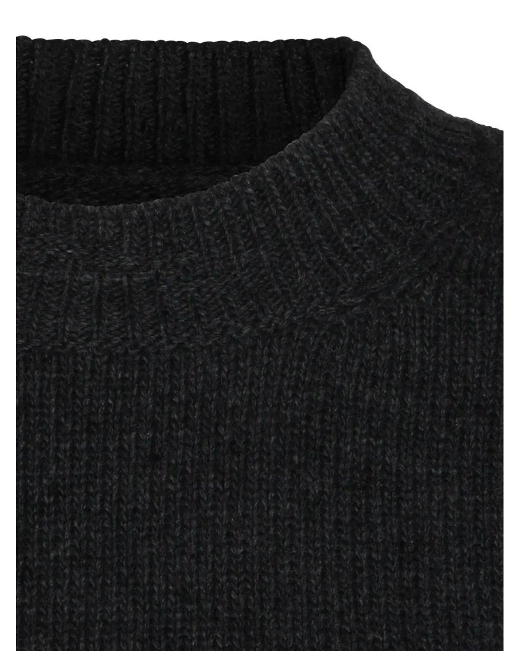 MM6 by Maison Margiela Black Logo-Embroidered Sweater