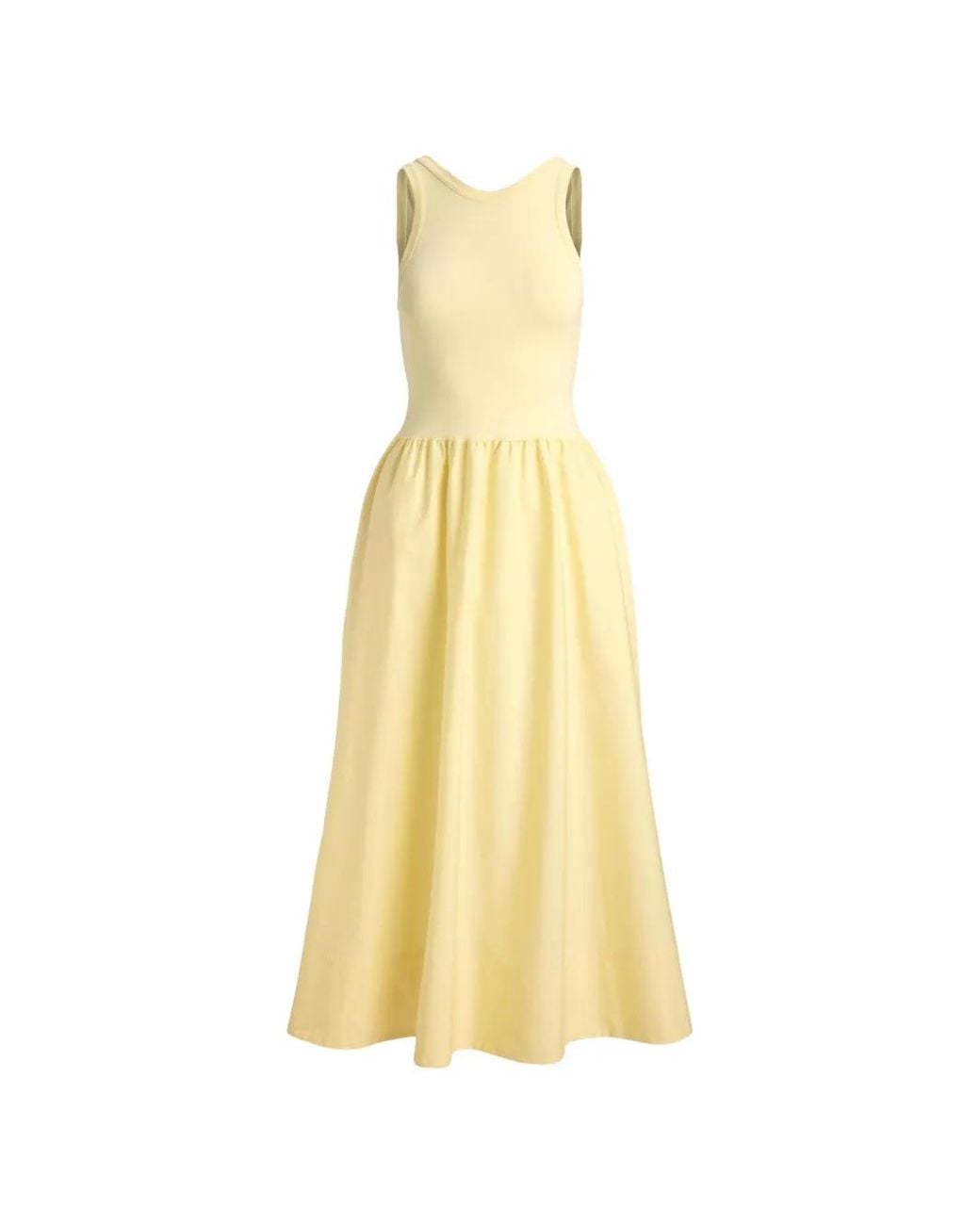 Polo Ralph Lauren Yellow Shirred Sleeveless Dress