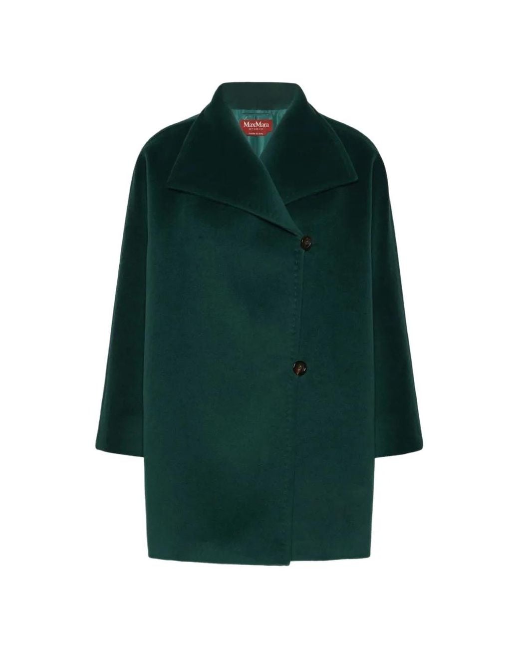 Max Mara Green Cocoon-Fit Wool Coat