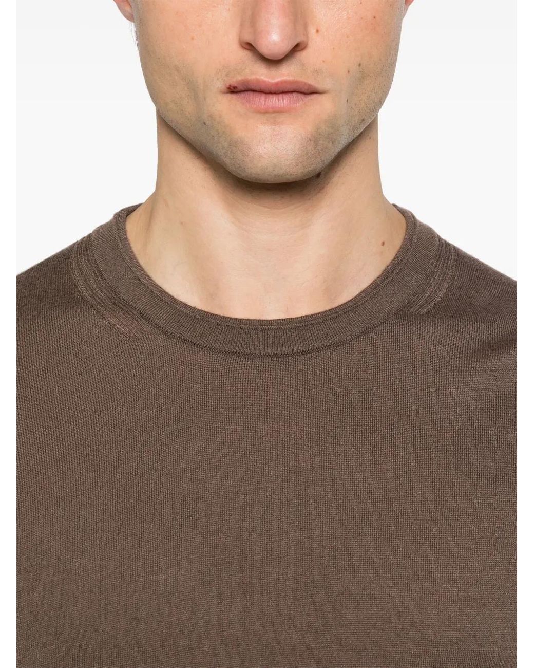 Jonathan Simkhai Brown Ribbed T-Shirt for men