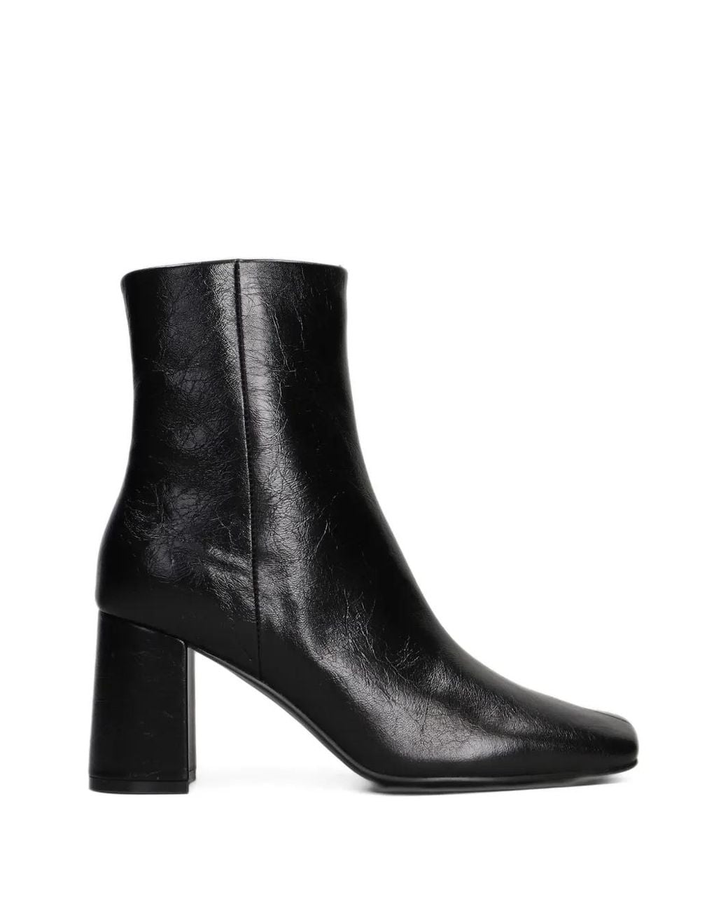 Bibi Lou Black Square-Toe Ankle Boots