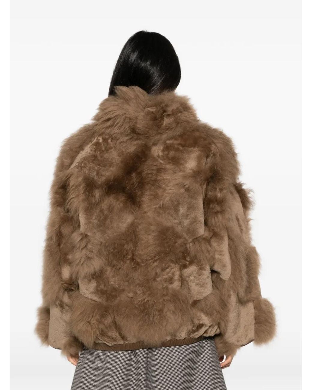 Envelope Brown Iceland Shearling-Trim Reversible Jacket