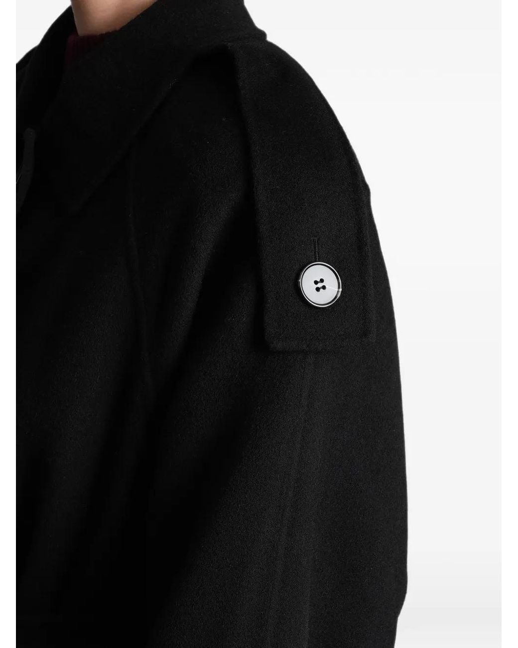 IRO Black Aqualung Belted Button-Up Coat