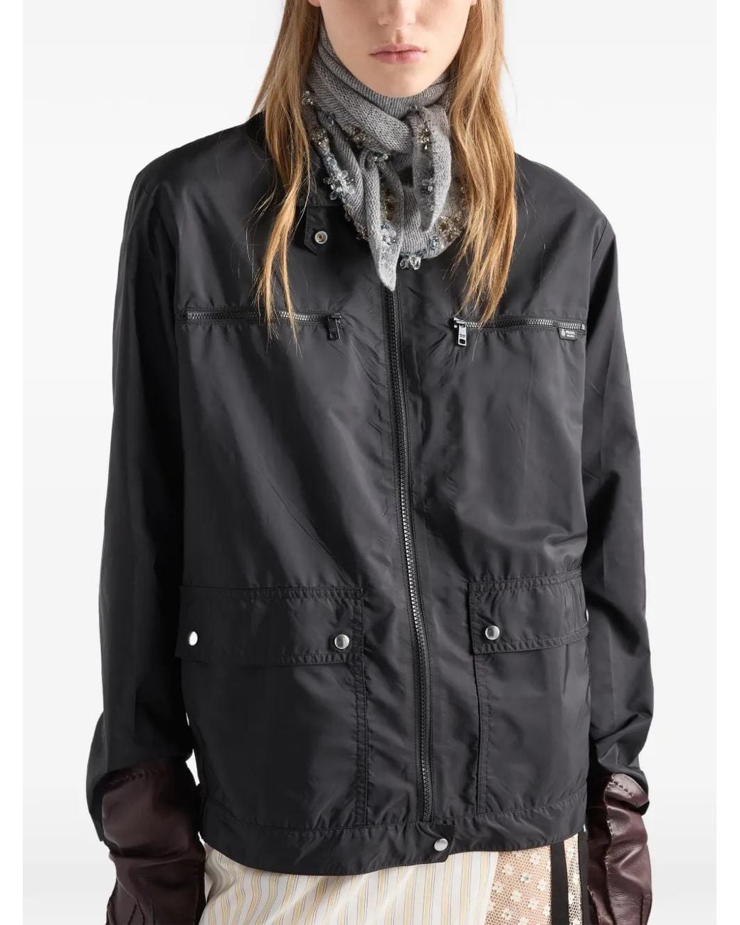 Prada Black Lightweight Re-Nylon Blouson Jacket