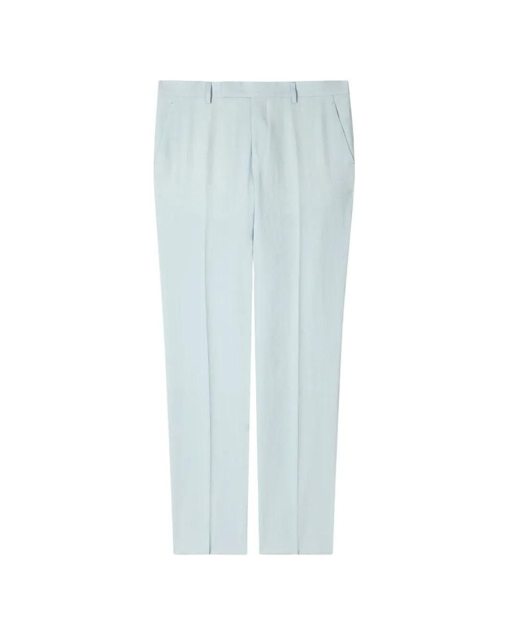 Paul Smith Blue Tapered-Fit Linen Trousers for men