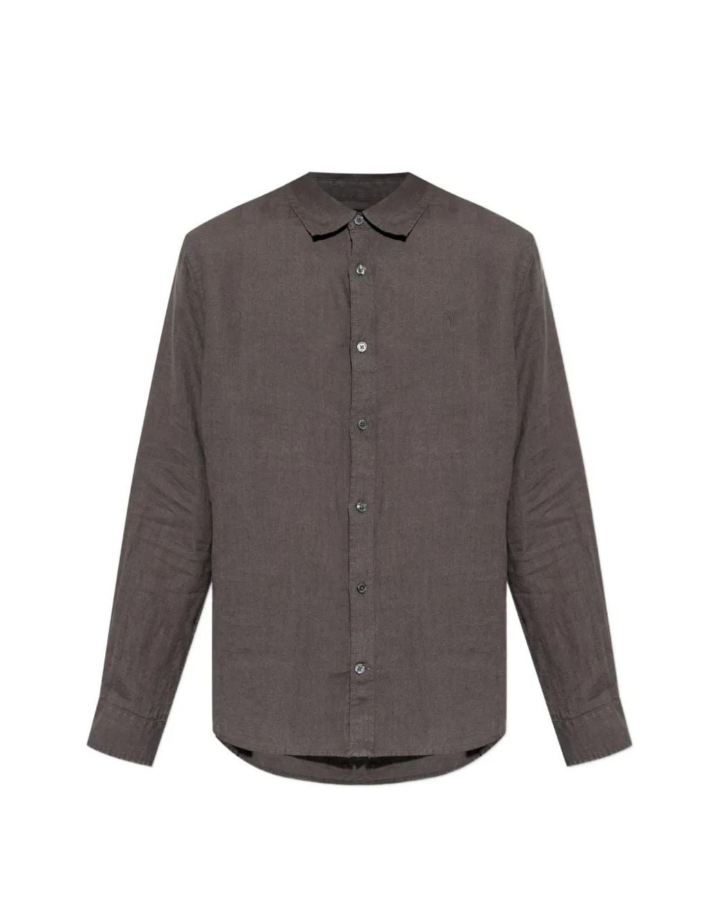 AllSaints Gray Loom Long-Sleeve Shirt for men