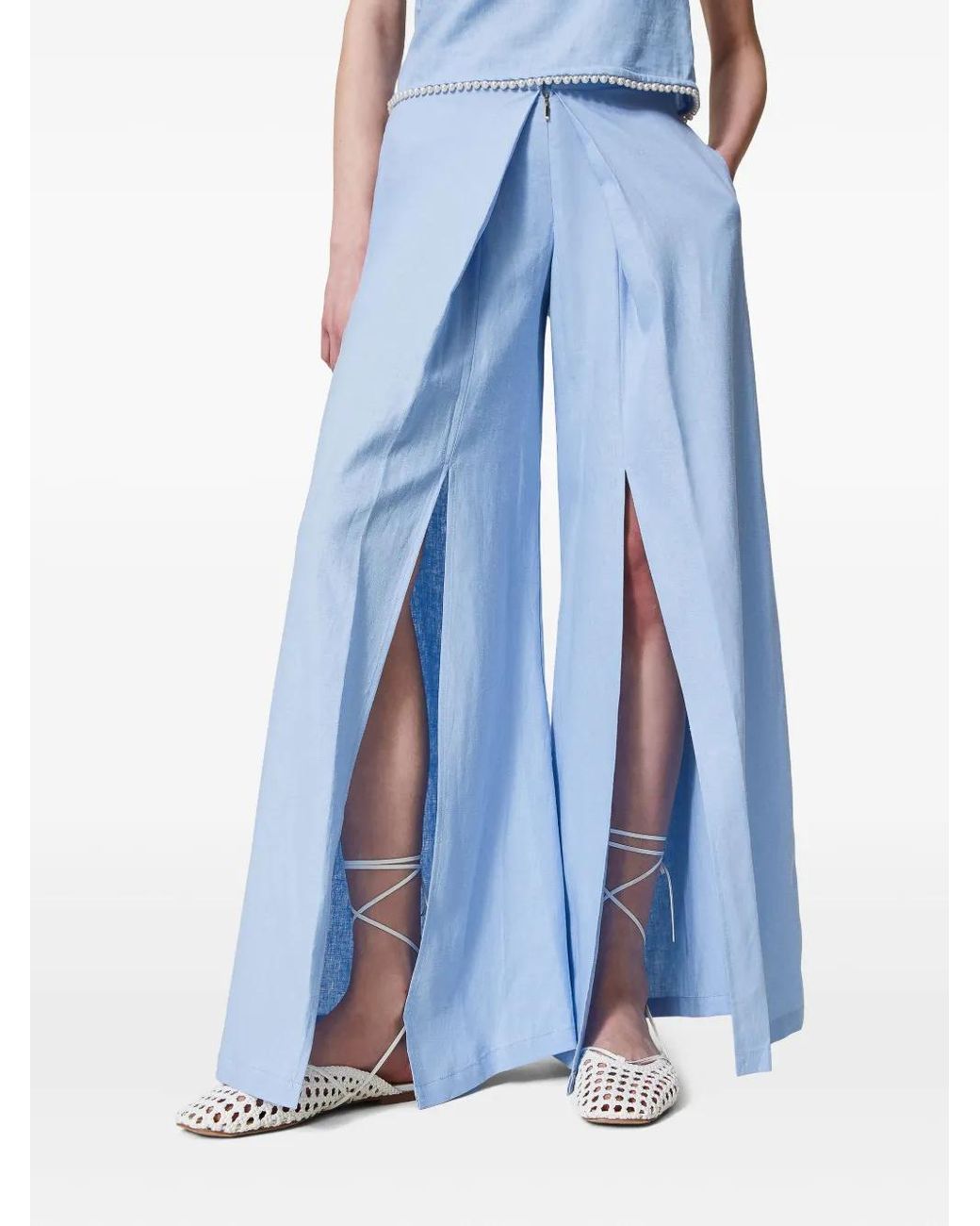 Twinset Blue Slit Trousers