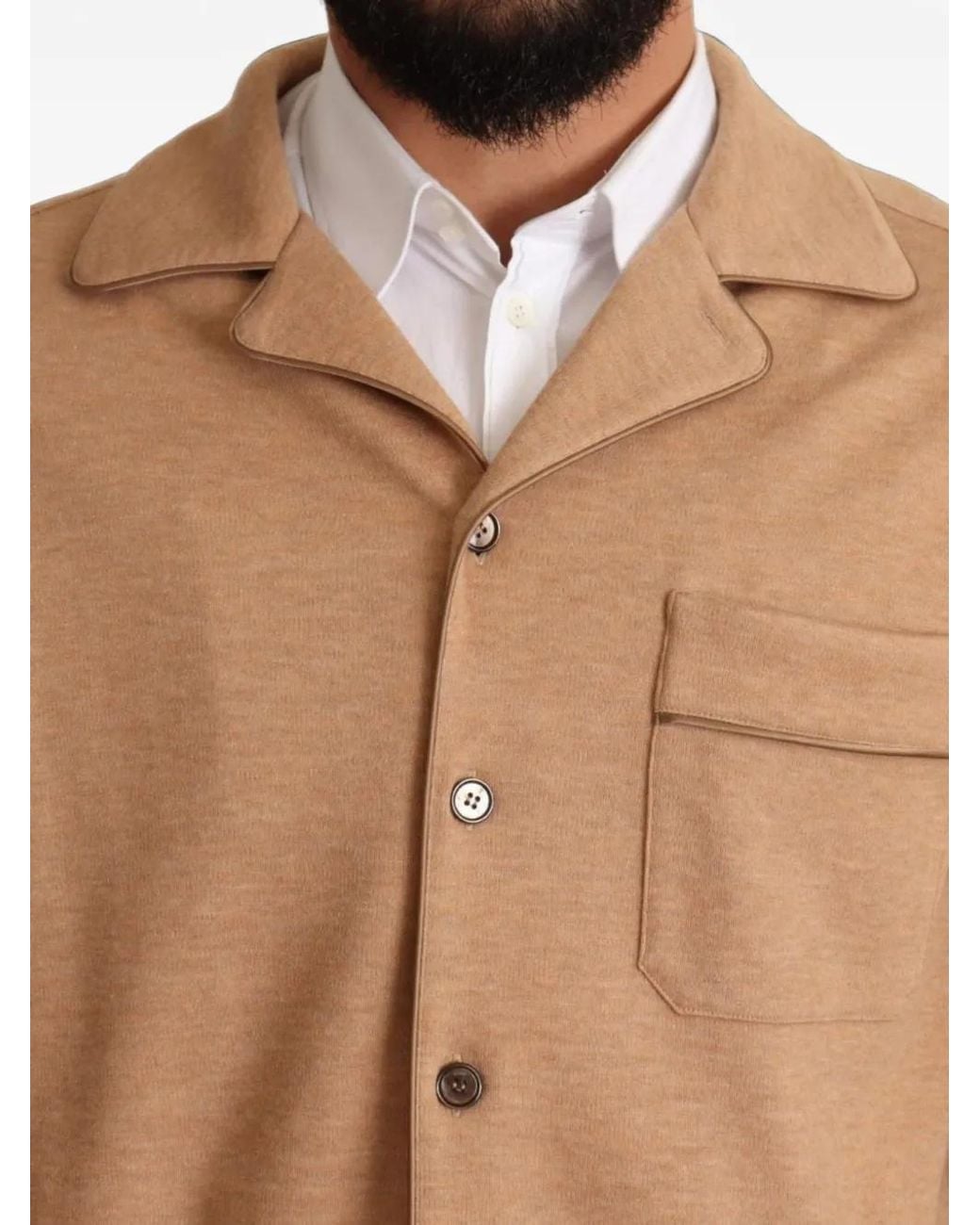 Dolce & Gabbana Brown Chest-Pocket Overshirt for men