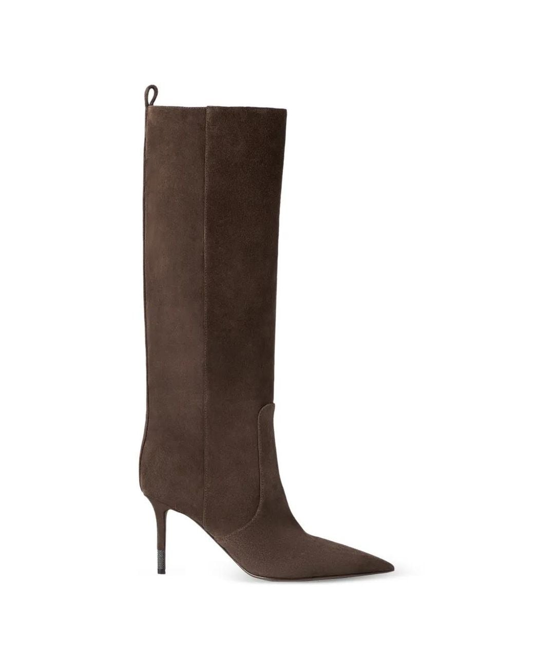 Brunello Cucinelli Brown Suede Boots With Monili