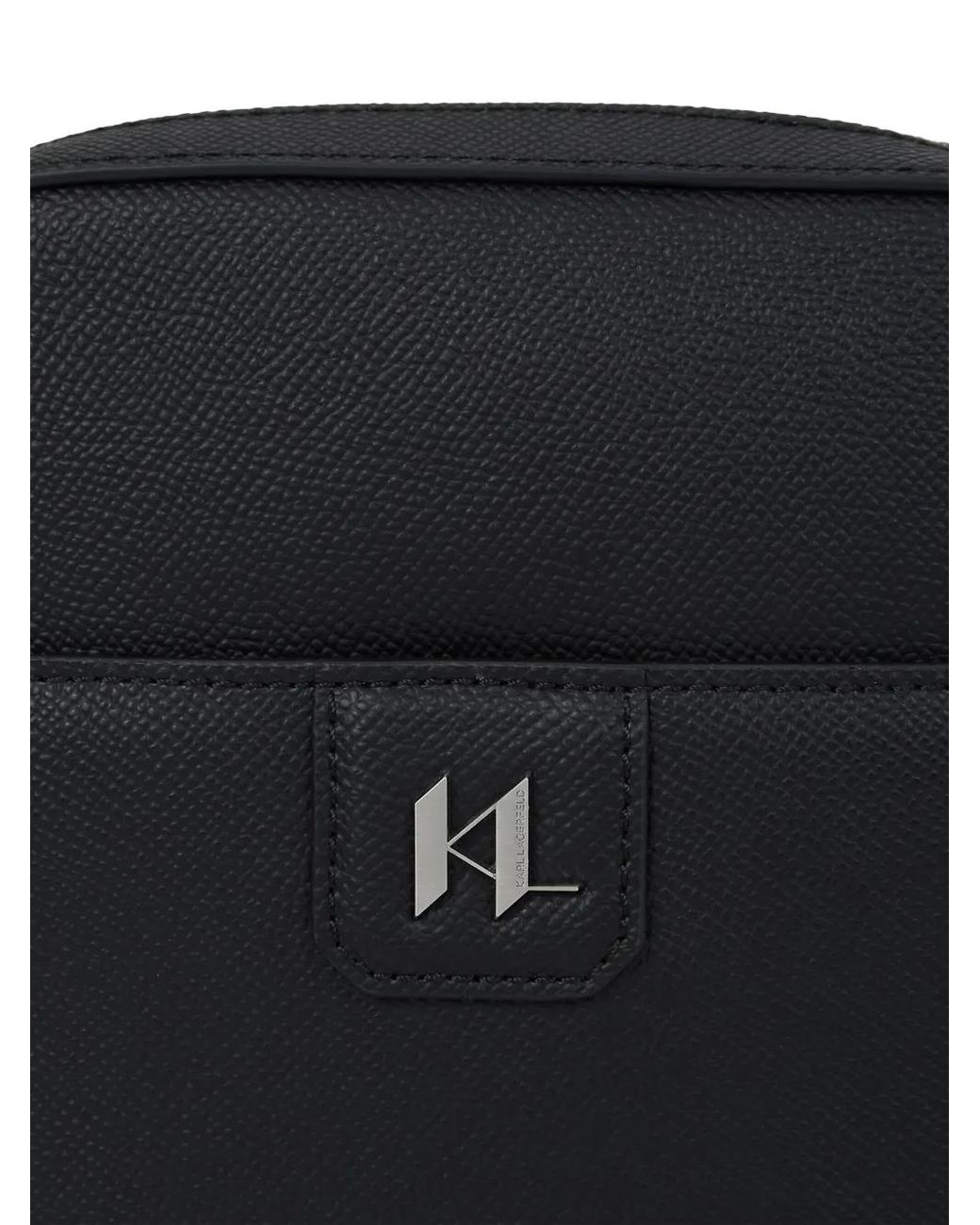 Karl Lagerfeld Black K/Monogram Leather Crossbody Bag for men
