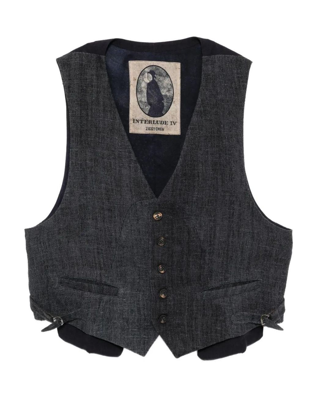 Ziggy Chen Black Linen Jacket for men
