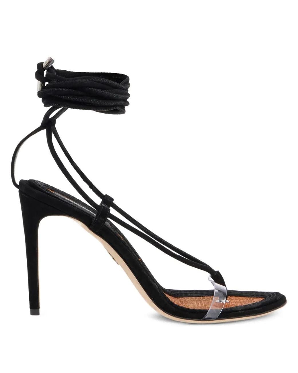 DSquared² Black Twin Heeled Tie Sandals