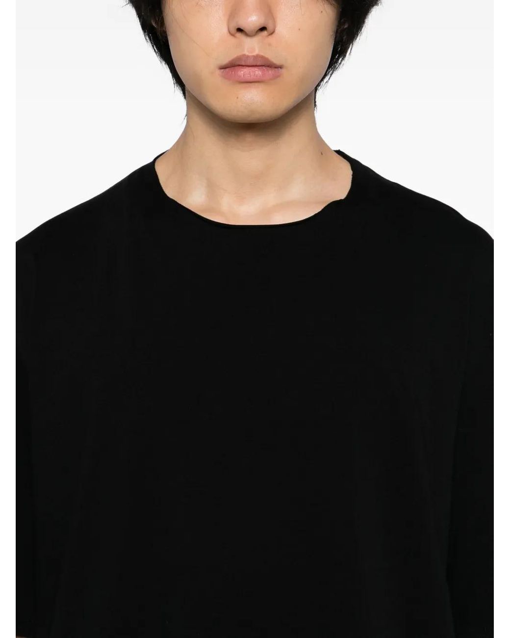 DEVOA Black Cotton T-Shirt for men