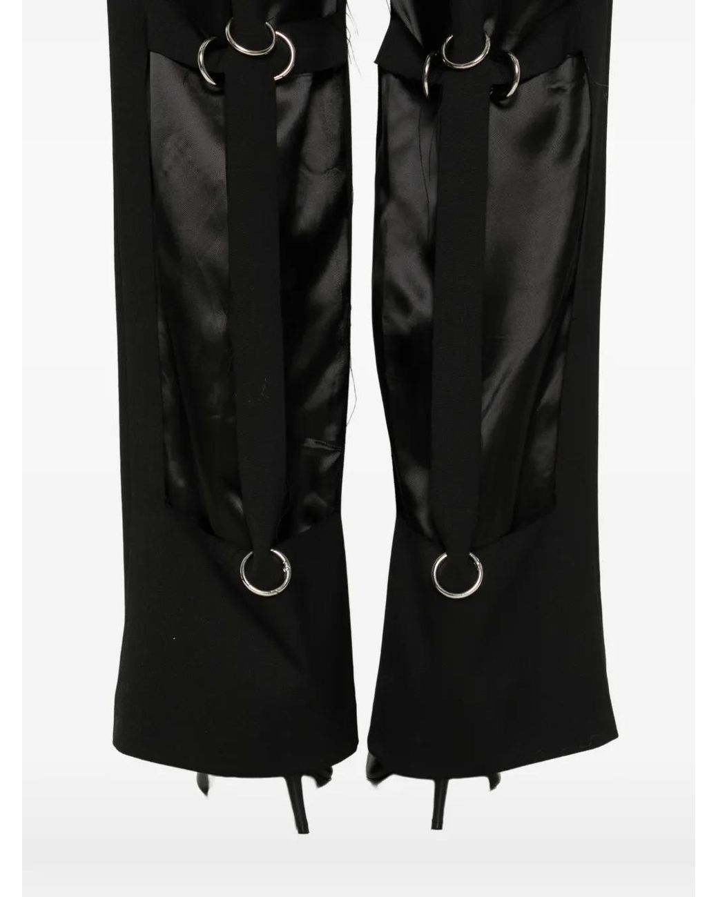 MEDEA Black Rings-Detail Trousers