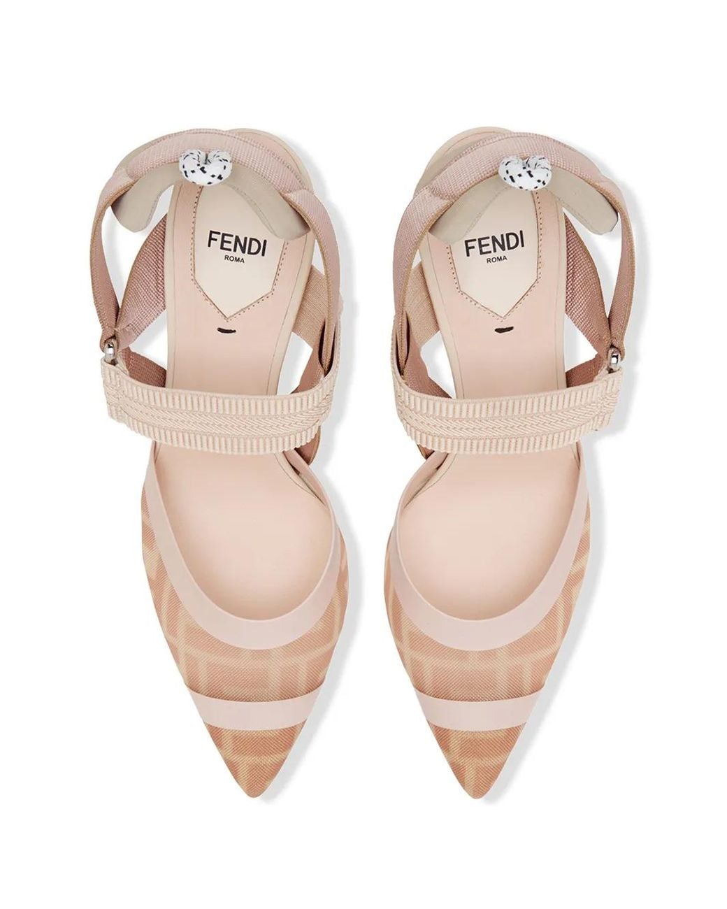 Fendi Multicolor Colibrì Leather And Mesh High-Heeled Slingbacks