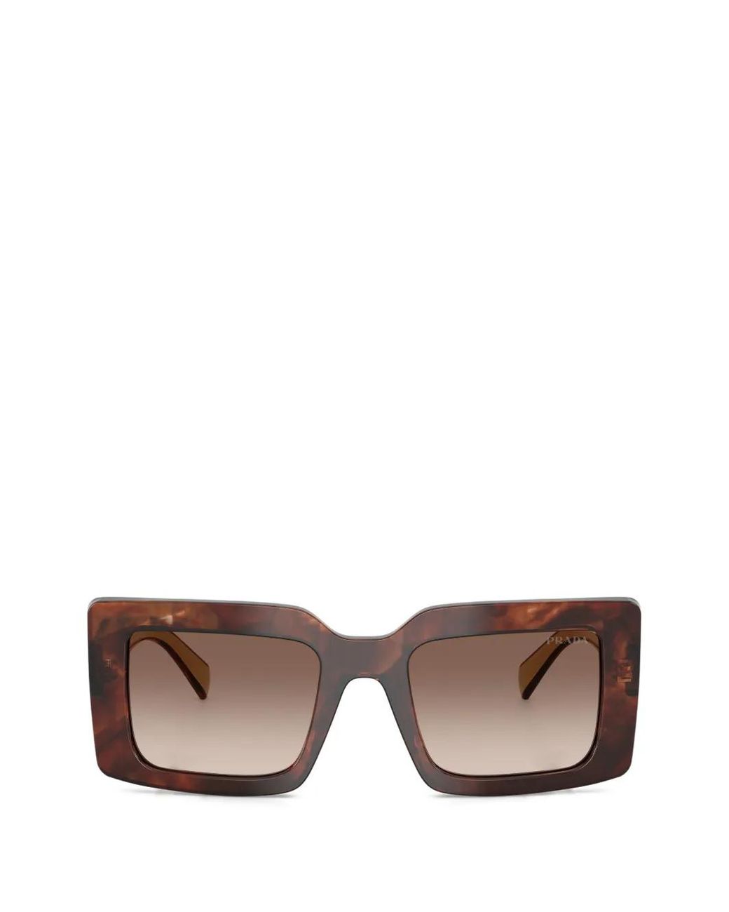 Prada Green Tortoiseshell-Effect Square-Frame Sunglasses