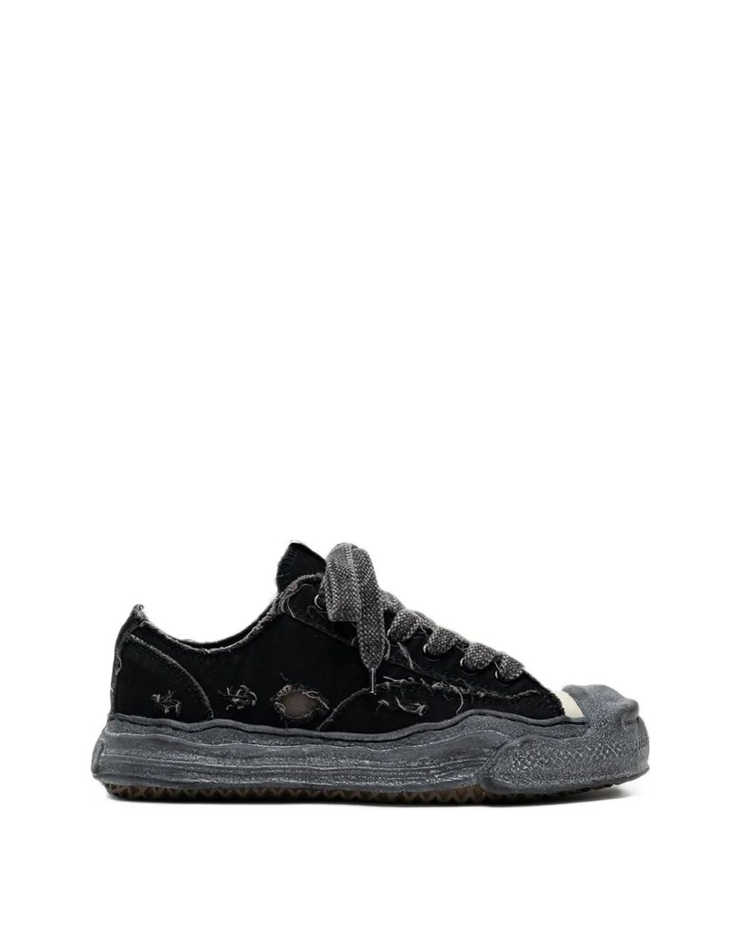 Maison Mihara Yasuhiro Black "Hank" Og Sole Shrink Leather Low-Top Sneakers for men