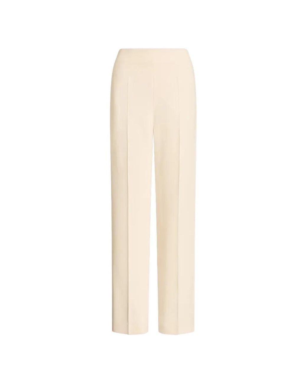 Alberta Ferretti White Pressed-Crease Trousers