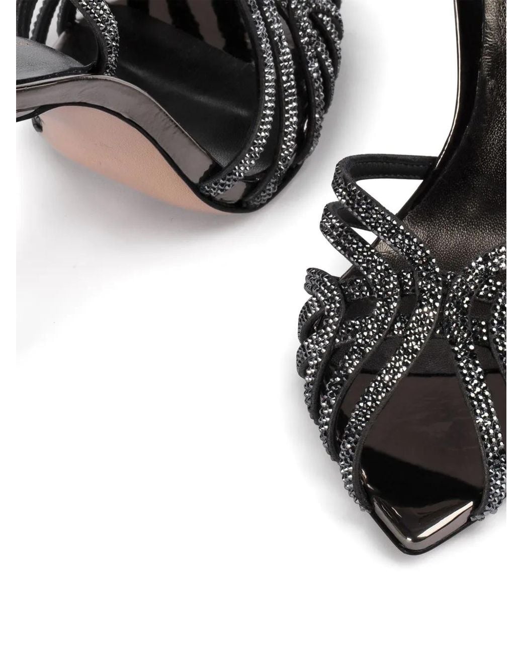 Le Silla White Divina 105Mm Crystal-Embellished Sandals