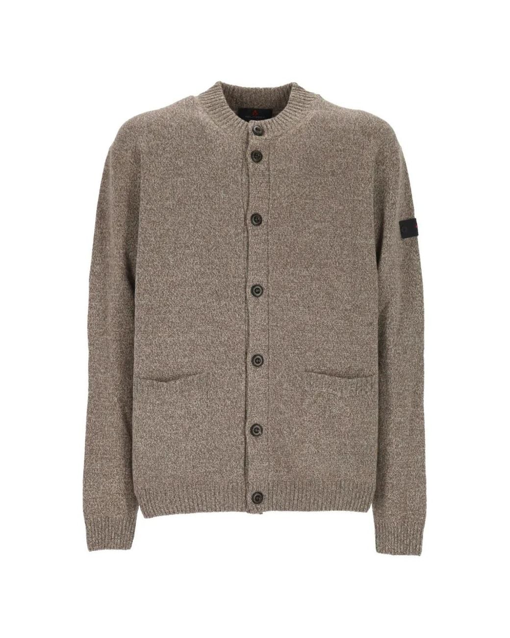 Peuterey Brown Betel Button-Up Wool Cardigan for men