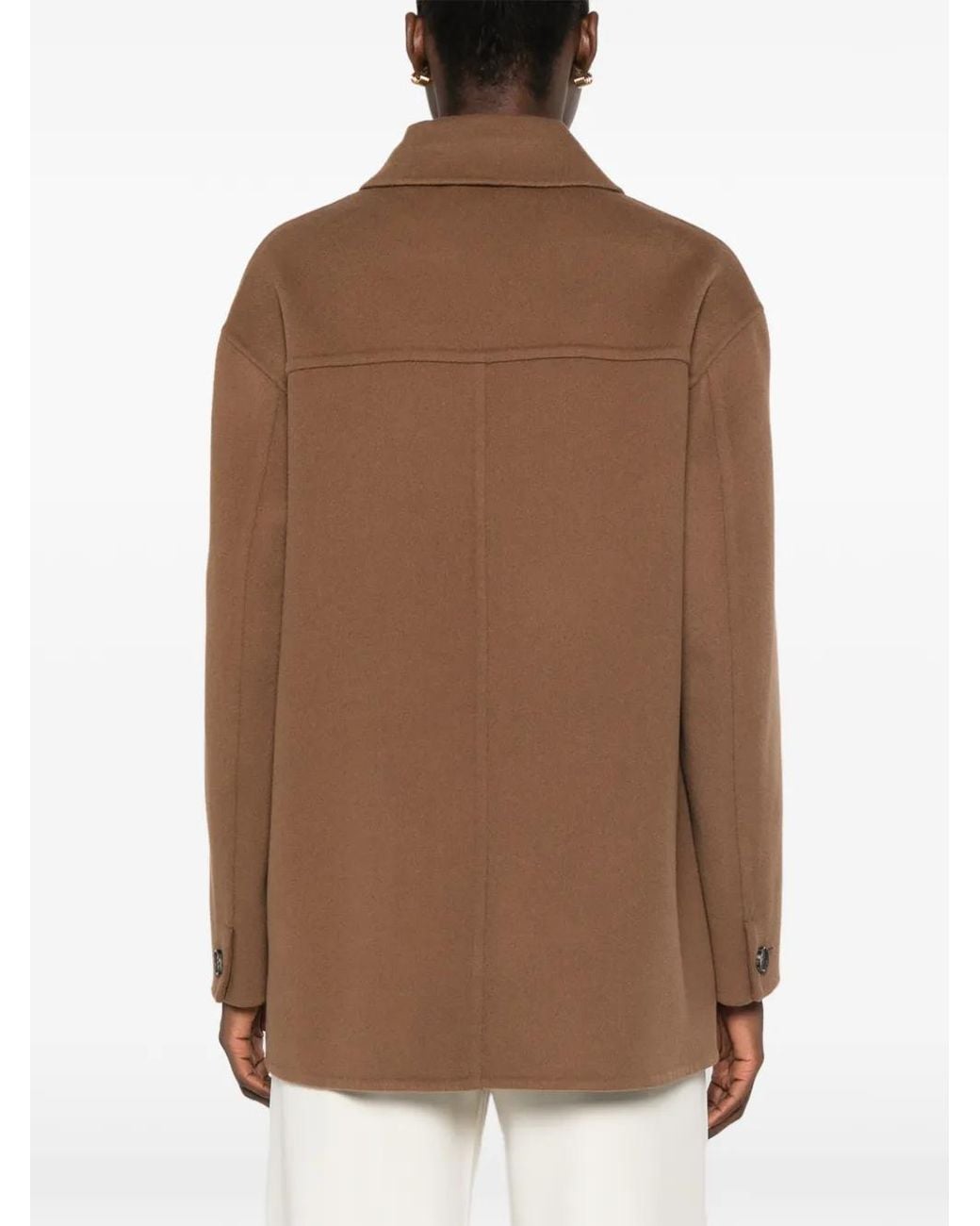Max Mara Brown Button-Fastening Patch-Pocket Jacket
