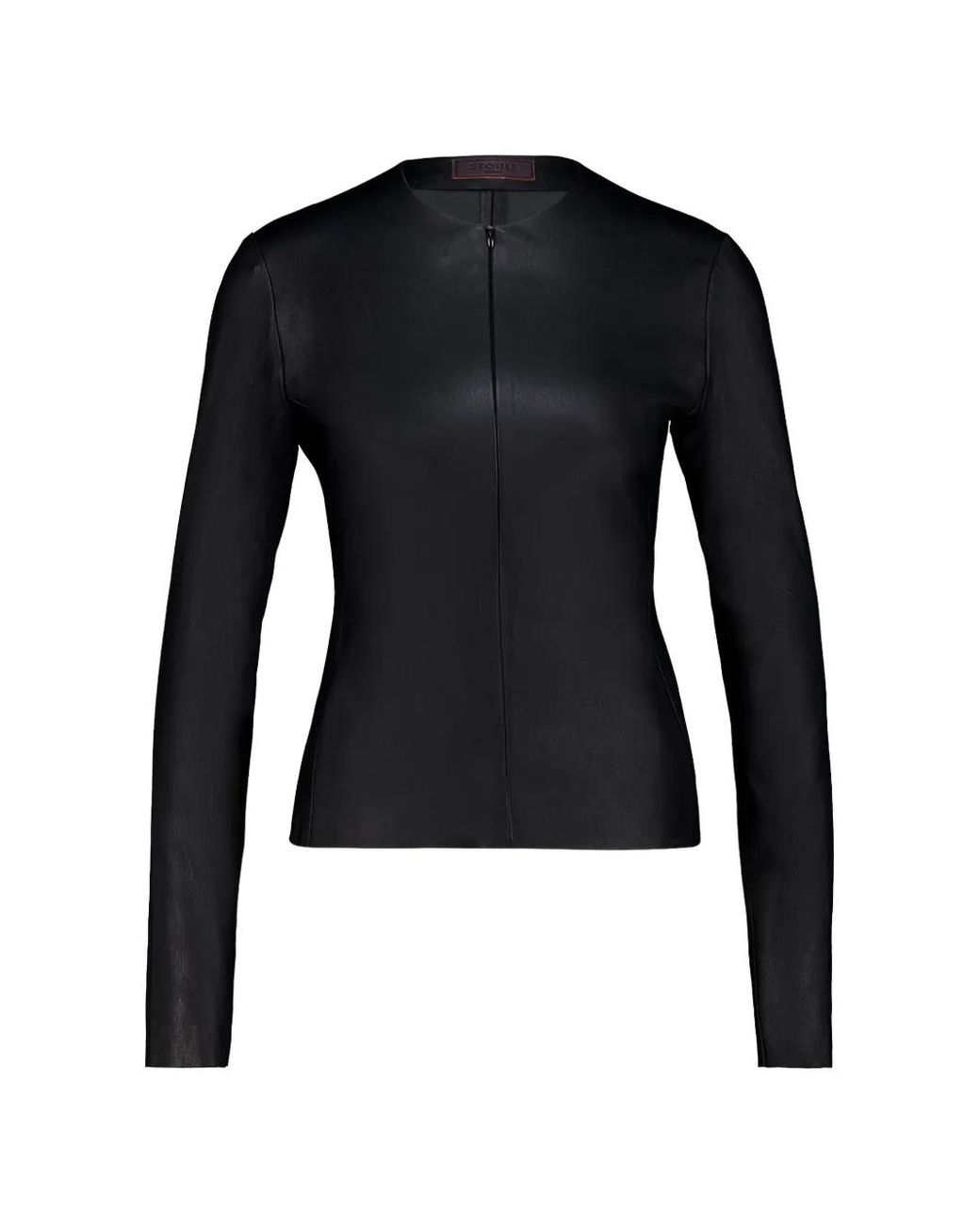 Stouls Blue Imany Long-Sleeve Leather Top