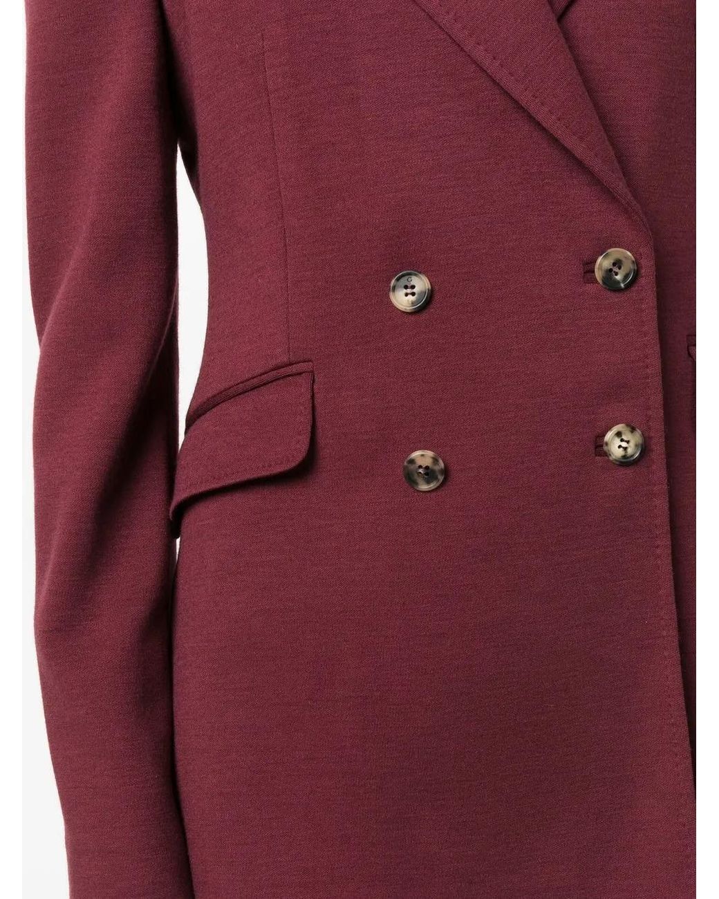 Gabriela Hearst Purple Double-Breasted Wool-Blend Blazer